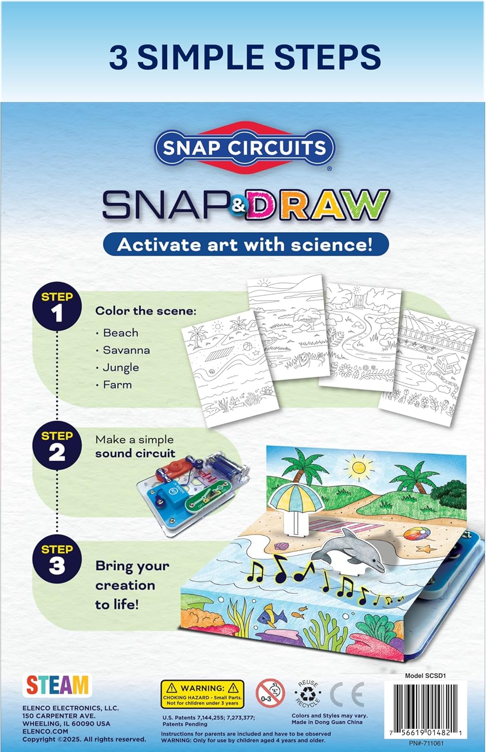SNAP CIRCUITS Snap & Draw STEAM Toy for Boys and Girls | STEM Toy for Kids 4+ yrs | Art & Science Activity Kit | Building Kit