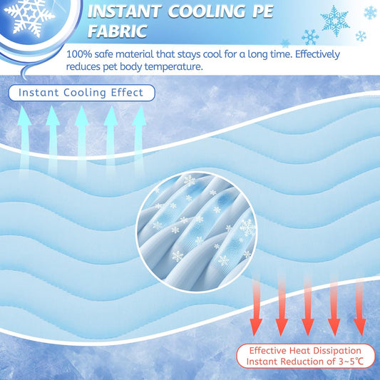 Dog Cooling Mat for Hot Weather-Waterproof Portable Pet Cooling Pad,Cool on Contact,for Crate, Cars & Outdoor Use, Relief for Overheated Dogs (59"x40")