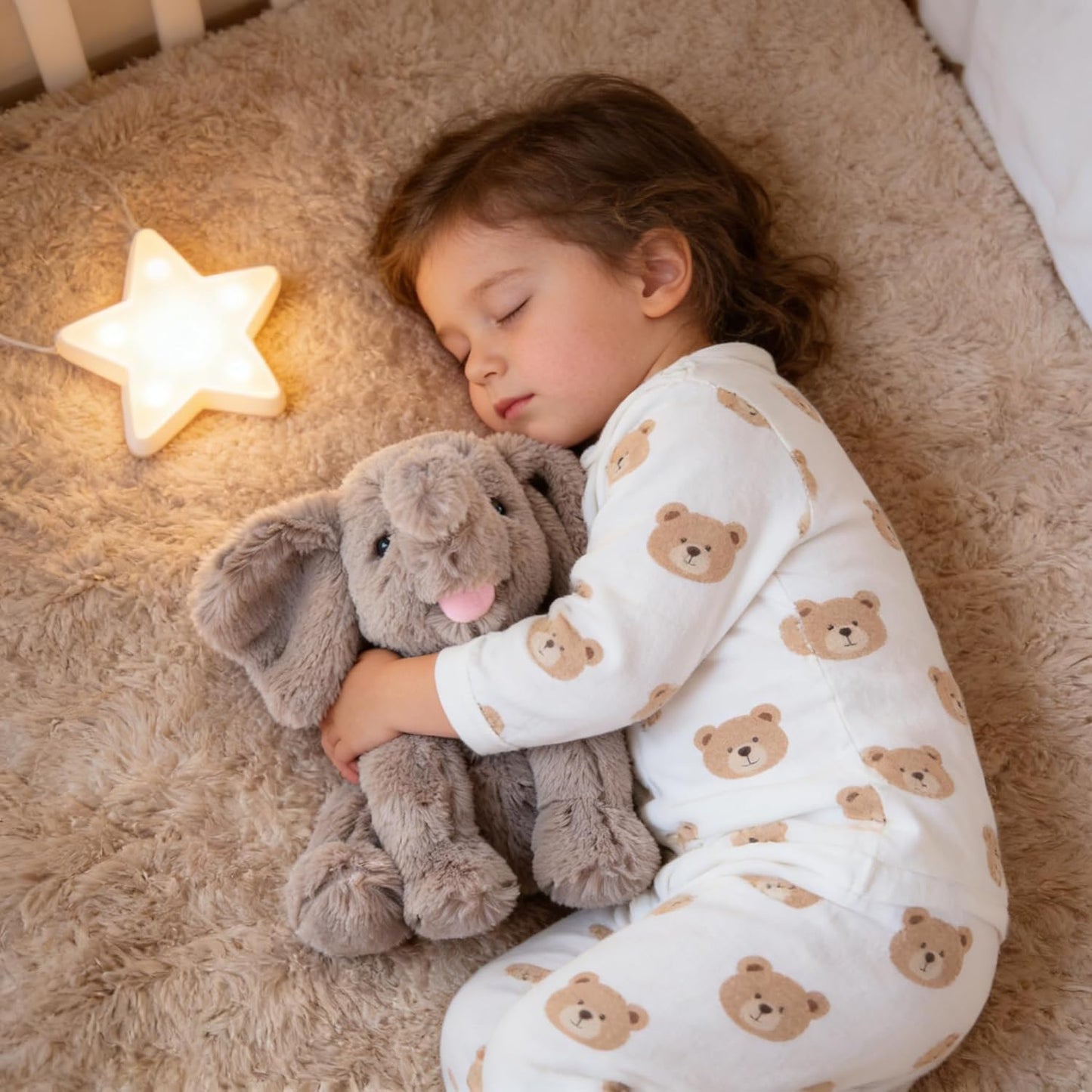 Hopearl Adorable Plush Calf Elephant Toy Floppy Elephish Ultra Soft Stuffed Animal for Boys Girls Kids Toddlers, Gray, 9''
