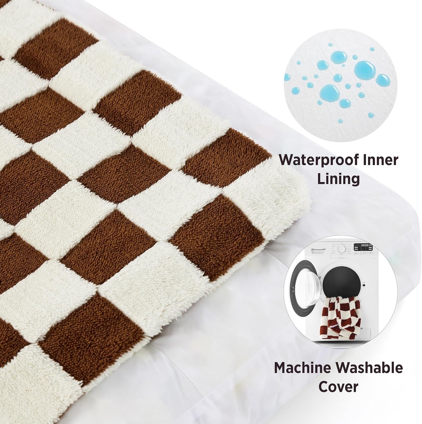 LE SURE Extra Large Dog Bed-Thick Shredded Chopped Foam Pet Bed Indoor with Removable Cover, Cute Modern Fuzzy Plush & Anti Slip Bottom, Brown