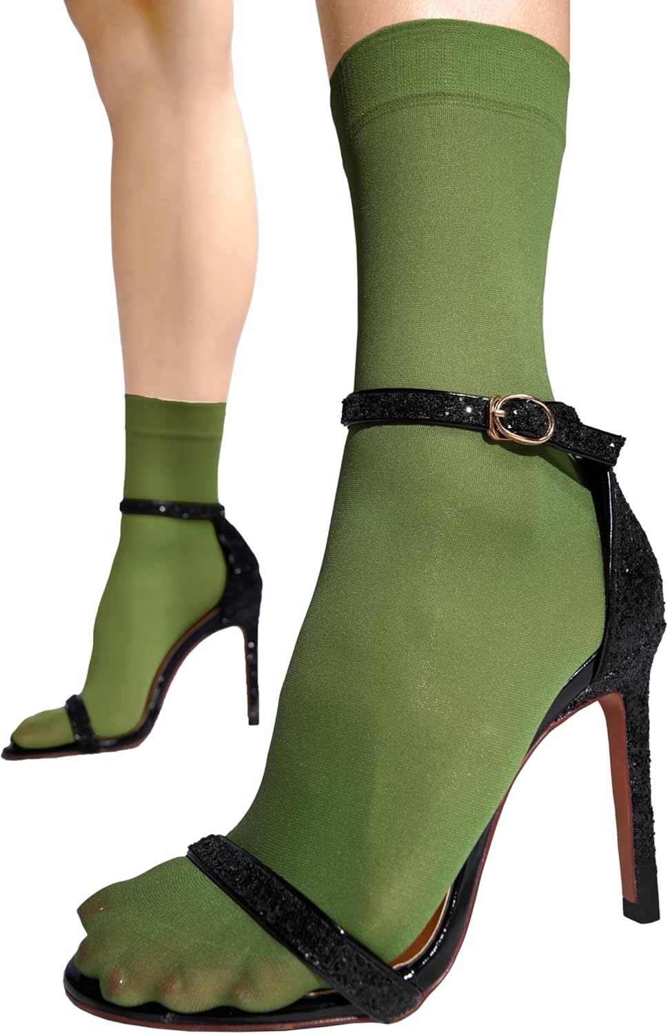 sofsy Italian High-Fashioned Ankle Socks - 40 Den Semi Sheer Nylon Stockings for Women | Durable, Soft, Low-Cut Design