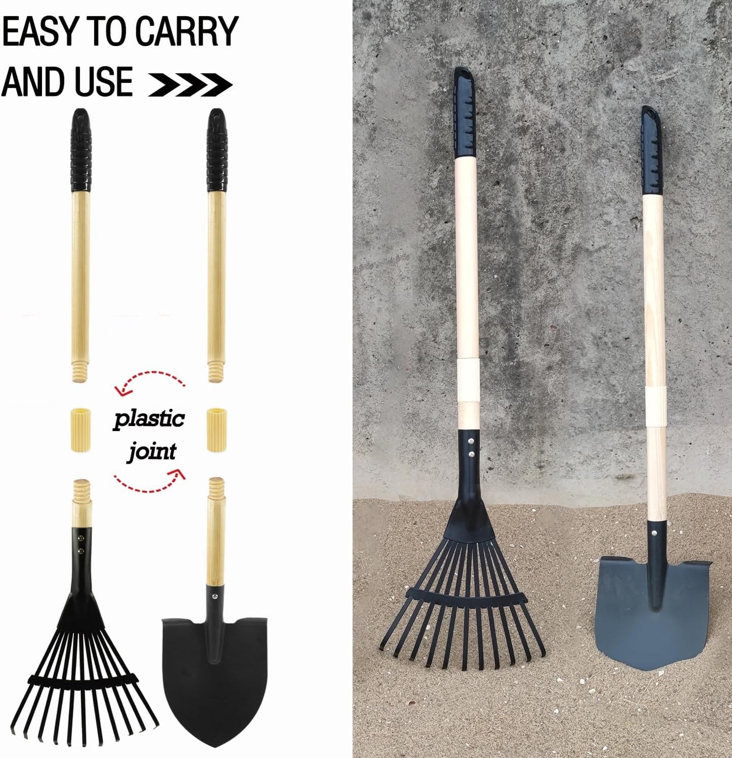 Todders Wheelbarrow Gardening Set, Kids Rake and Shovel Set for Dirt Digging, Garden Tools Equipment for Yard Outdoor Sandbox Summer Toys Gifts for Ages 2-5 Years