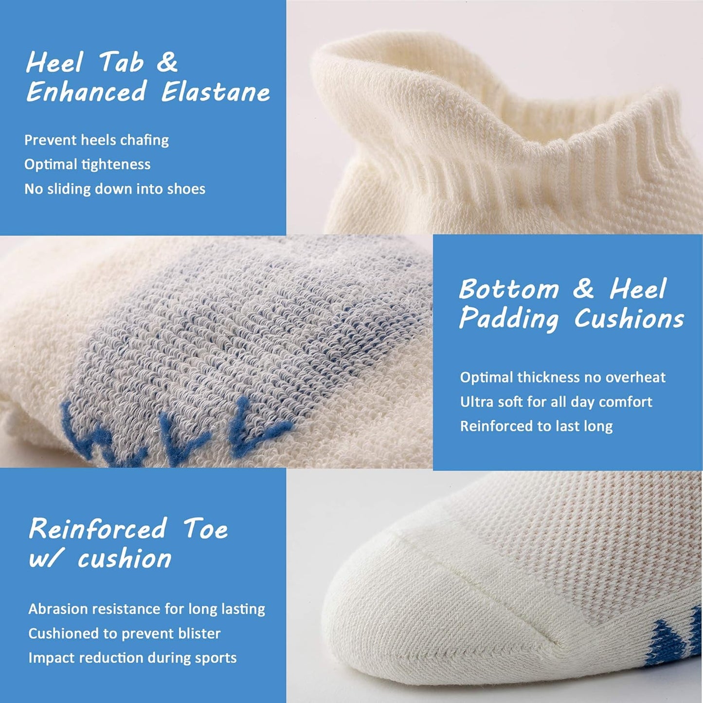 UI U&I SOCKS Men's Performance Cushion Cotton Low Cut Ankle Athletic Socks (6-Pack/12-Pack)