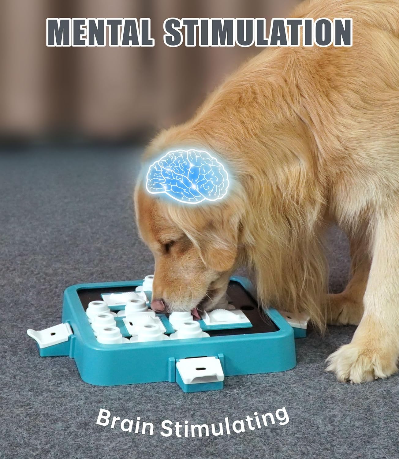 Dog Puzzle Toy, Adjustable Difficulty Levels Beginner to Advanced, Large Size, Brain Stimulation Mental Enrichment, Food Treat Game (Green)