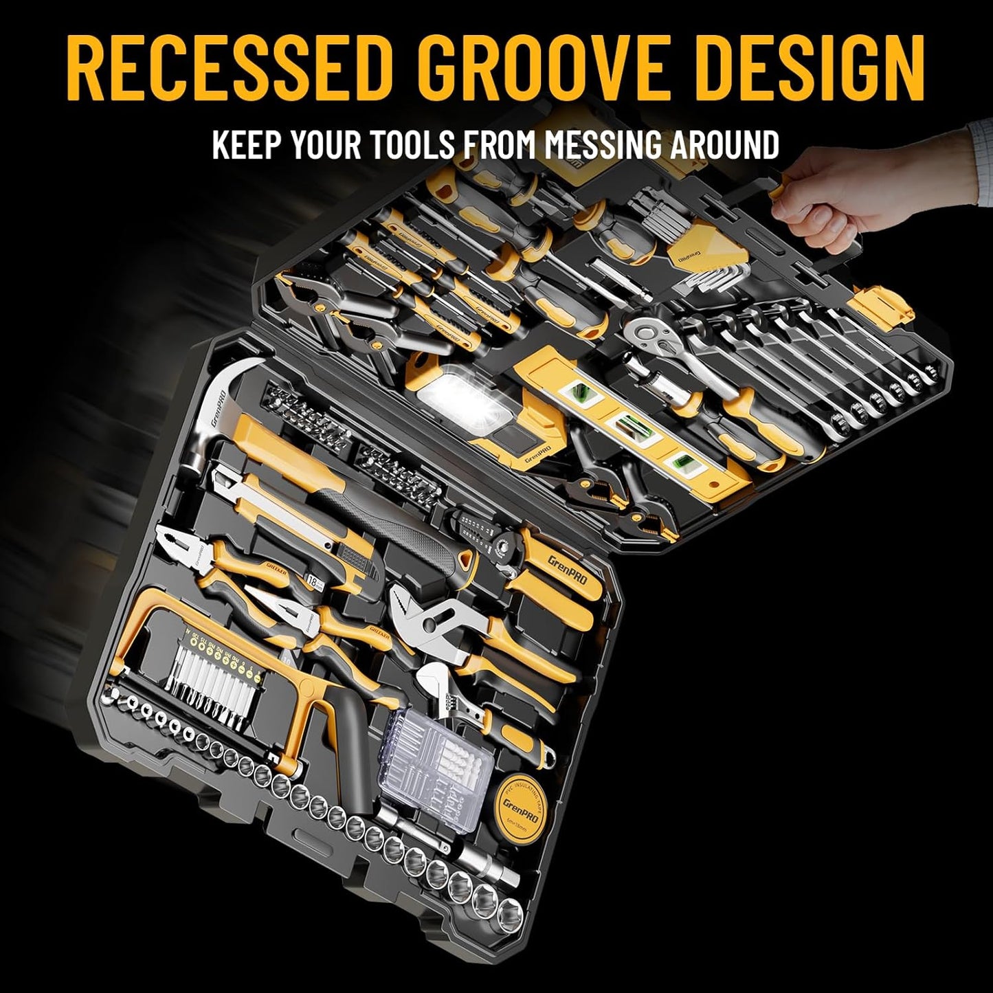 239PCS Tool Set Tool Kit For Home, Basic Household Automotive Motorcycle Car Tool Kits, Portable Plastic Mechanics Tools Boxes Sets With Organizers And Storage Case For Men Women All Purpose