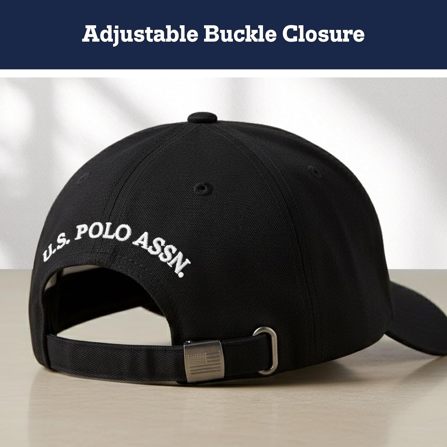 U.S. Polo Assn. Baseball Cap, 100% Cotton Adjustable Dad Hat with Small Pony Logo
