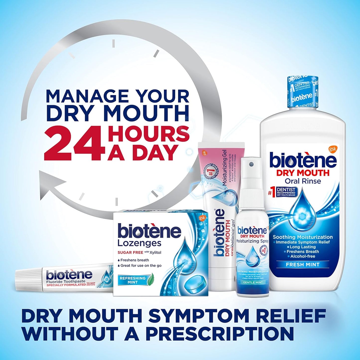Biotene OralBalance Moisturizing Gel, Alcohol Free Gel and Dry Mouth Gel, Flavor Free - 1.5 oz