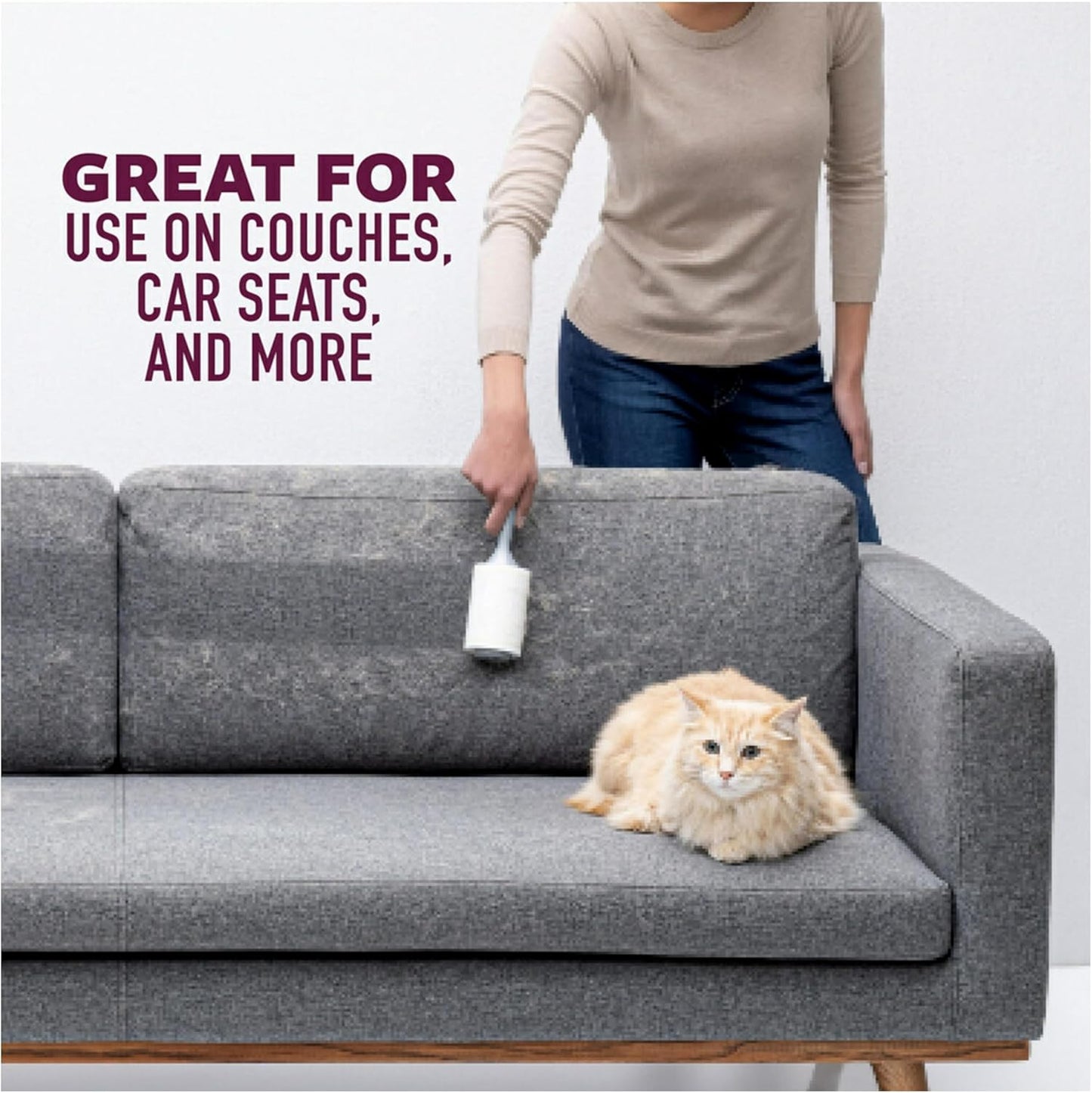 Scotch-Brite Pet Hair Pickup Extra Sticky Lint Roller, Used for Removing Fur on Couches, Clothes, and More, 95 Sheets