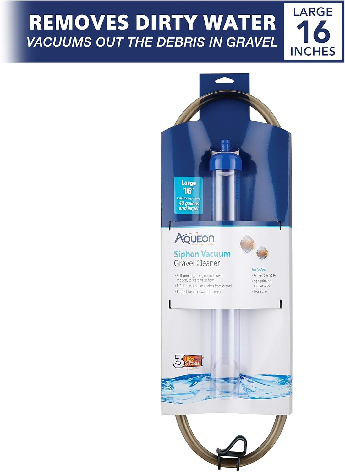 Aqueon Aquarium Siphon Vacuum Gravel Cleaner Large - 16 Inches