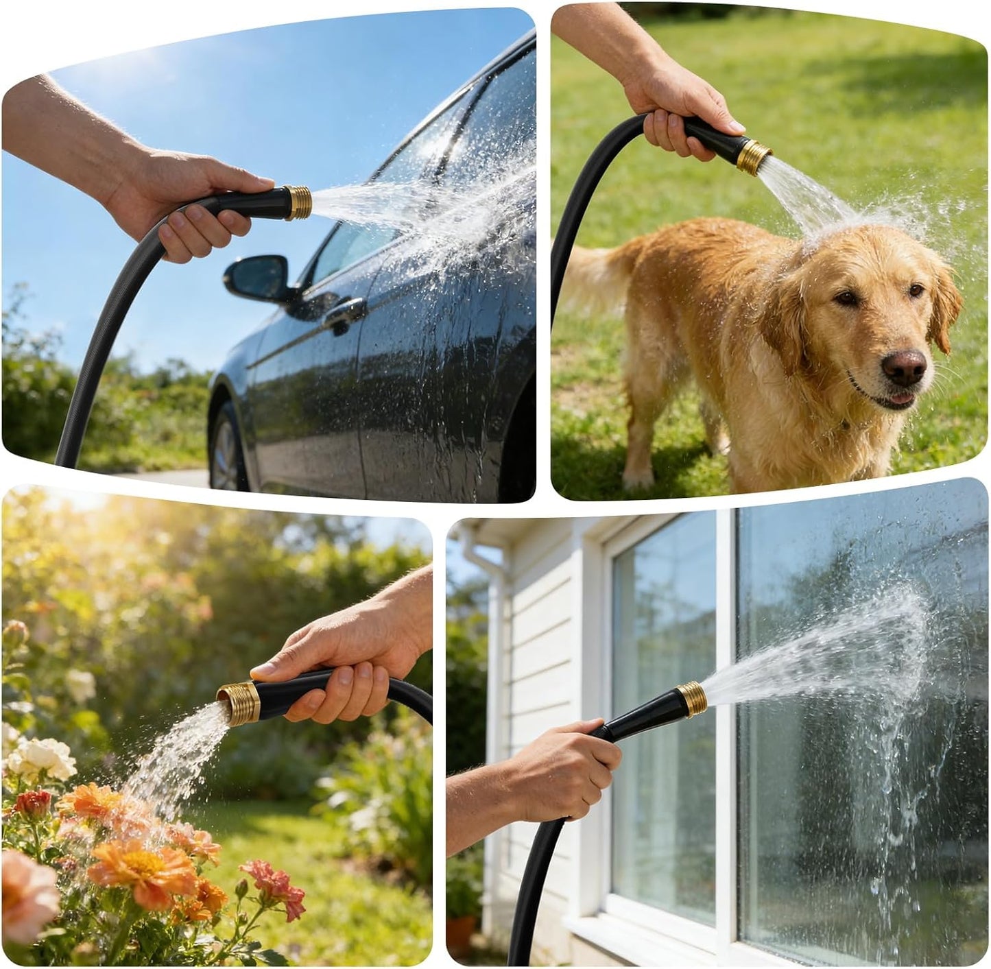 Garden Hose 75FT, Non-Expanding Water Hose Ultra Lightweight, Kink-Free, Burst-Resistant, Lead-Free, Durable & Flexible High-Pressure Hose for Yard, Lawn, Outdoor, Car Washing