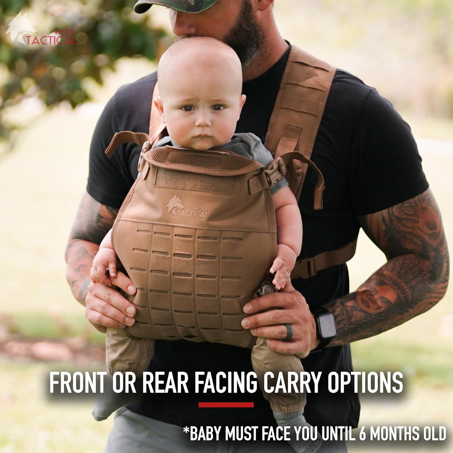 WOLF TACTICAL Toddler and Baby Carrier for Men - Dad Baby Military Mens Baby Carrier for Infants and Toddlers