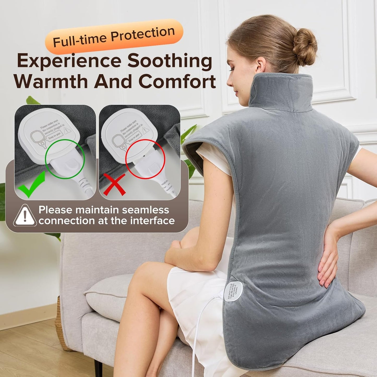 Electric Weighted Heating Pad for Neck Back Shoulder Pain Relief, Birthday Gifts for Women Men Mom Dad Elderly, 25"x37" Large Full Body Heating Pad for Menstrual Cramps - 5 Heat Levels/Auto Shut-Off