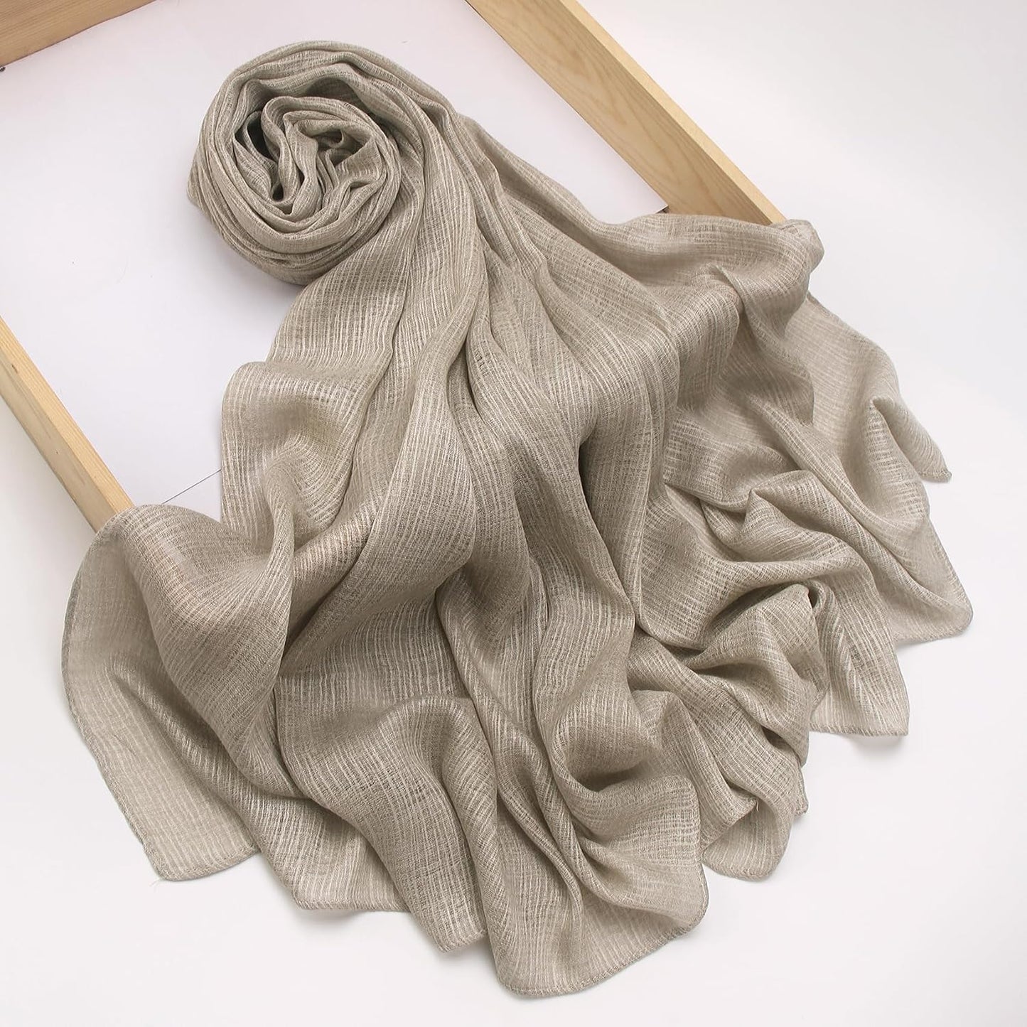 Lightweight Cotton Linen Feel Scarf Shawl Wrap Hijab for Women, Travel Fall Winter Gift