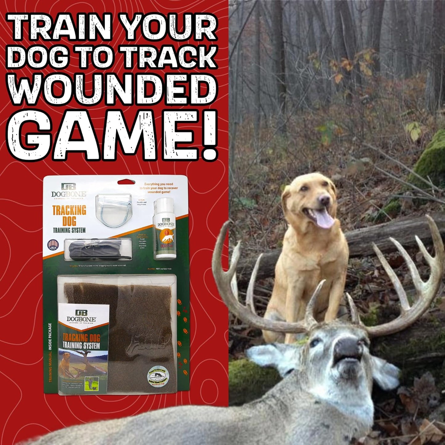 DogBone Tracking Dog Training System to Train Your Dog to Track Wounded Deer | Dog Training Kit | Hunting Dog Accessories | Dog Scent Training Kit | Deer Hunting Accessories | Dog Training Tools