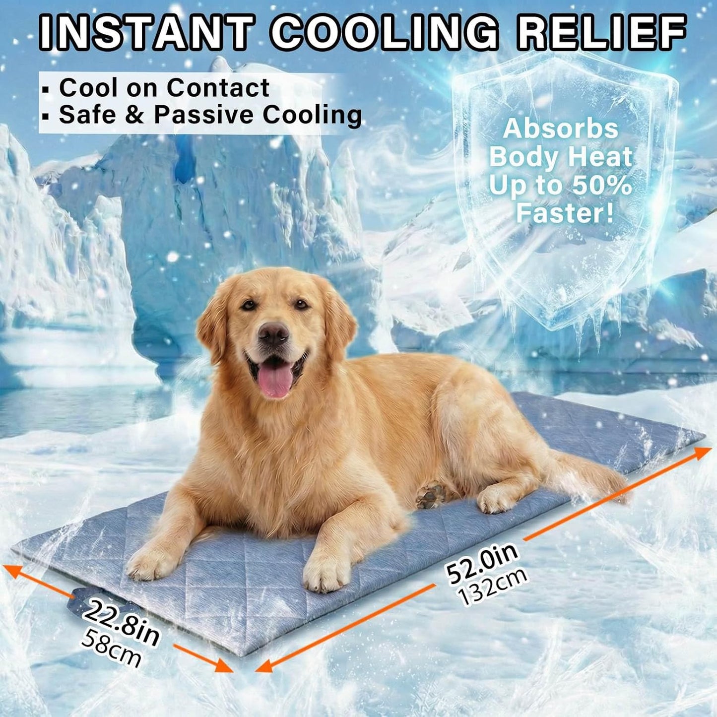 JoyBlooms Dog Bed for Car Back Seat,Dog Cooling Mat with 1.1" Thick Foam,Non-Slip Backseat Pet Bed Mat for Leather Seats,Washable Car Seat Cover,Fits SUVs & Trucks,Blue