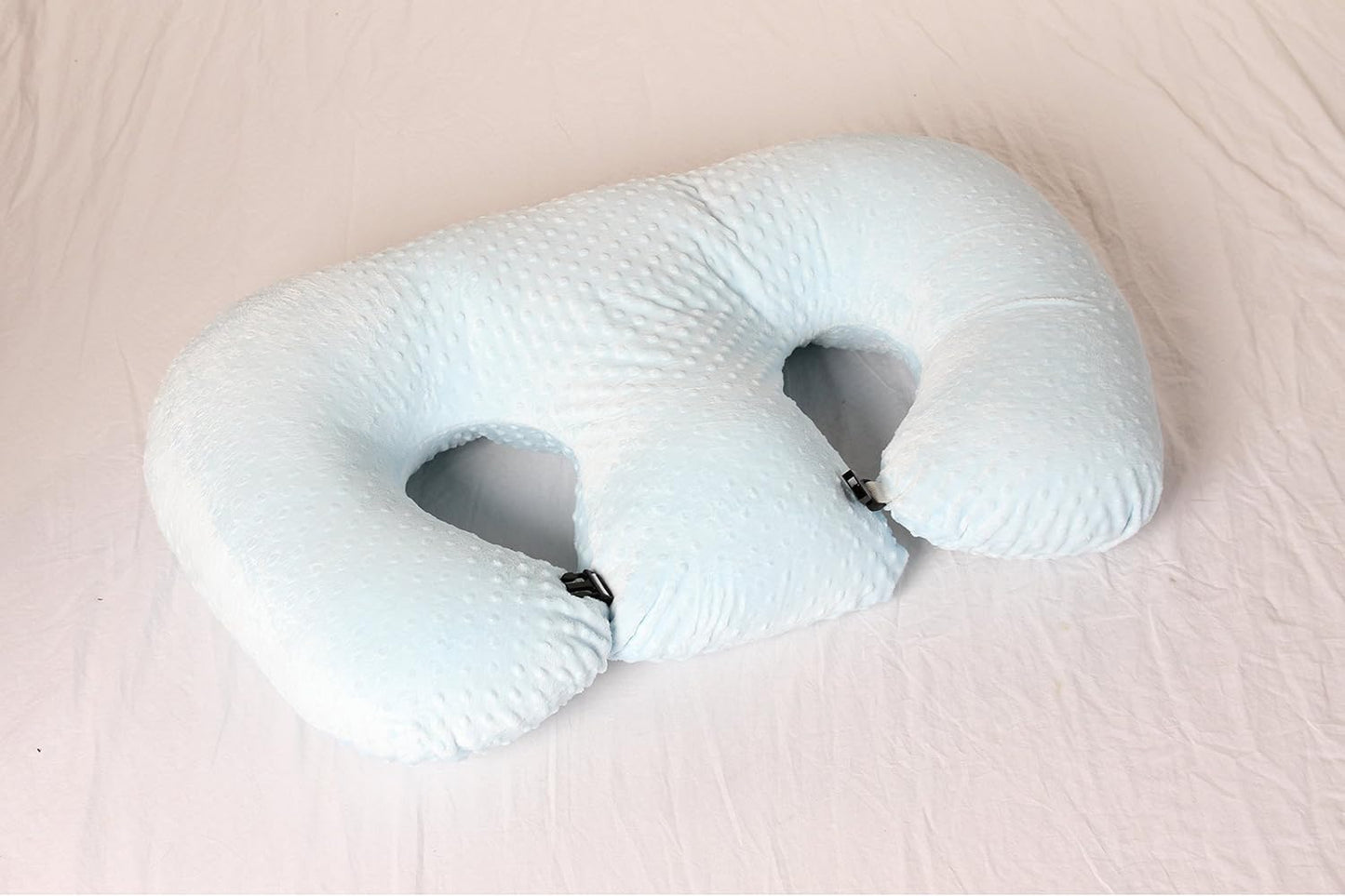 Twin Z Pillow Blue - The #1 Rated Twin Breastfeeding and Bottle Feeding Pillow! A Must Have for Twins! - Cuddle Blue DOTS The Ultimate Baby Essentials! The Best in Twins Baby Gear!