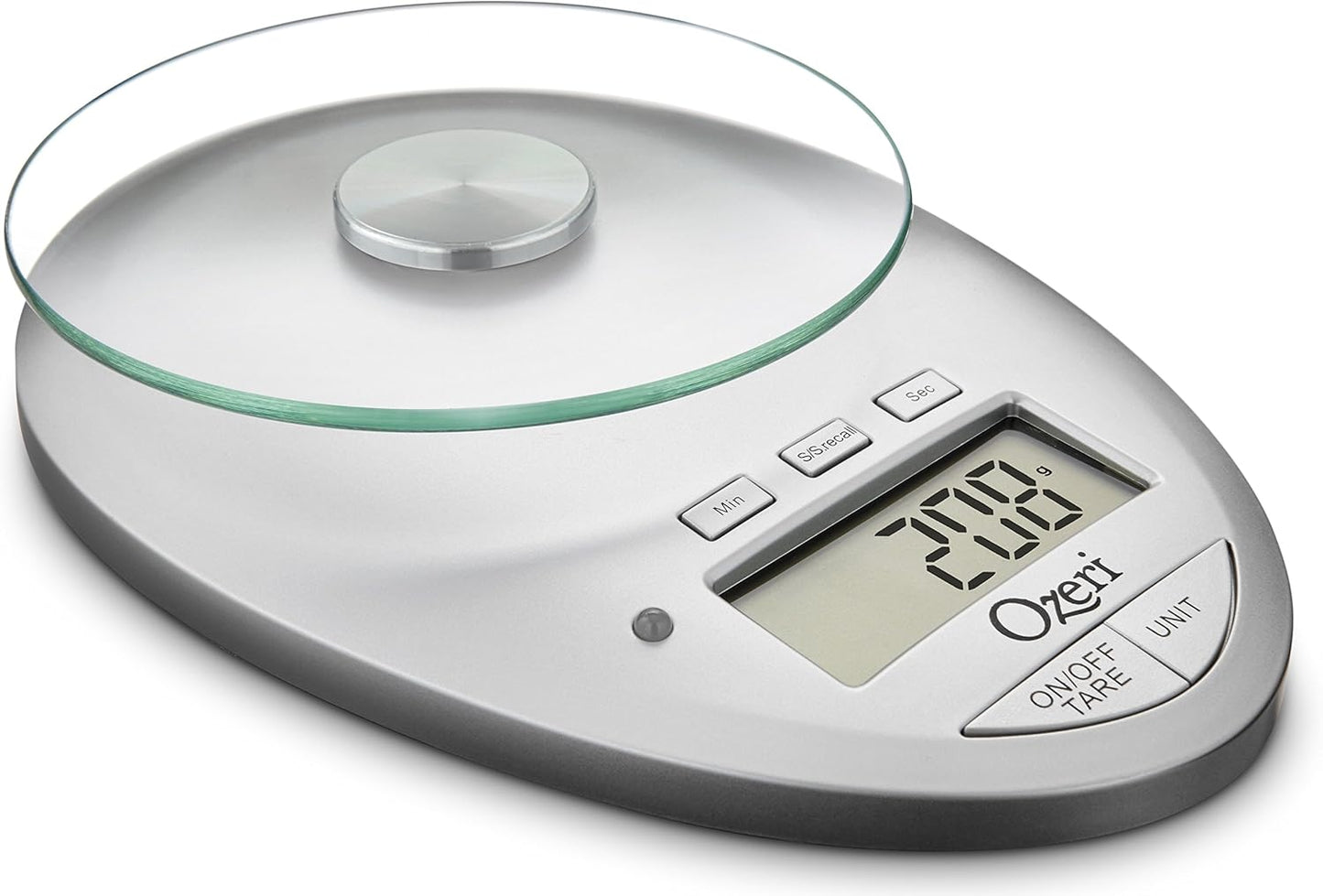 Ozeri Pro II Digital Kitchen Scale with Removable Glass Platform and Countdown Kitchen Timer (1 g to 12 lbs Capacity)