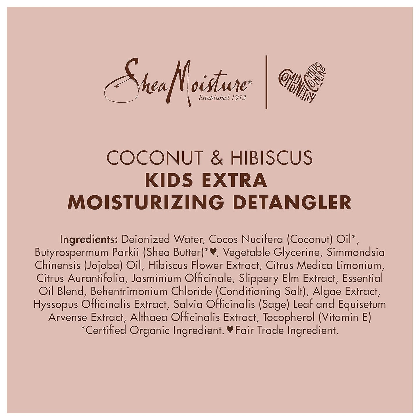 SheaMoisture Kids Extra Moisturizing Detangler Coconut & Hibiscus for Curly Hair Shea Butter Hair Care Product 8 oz