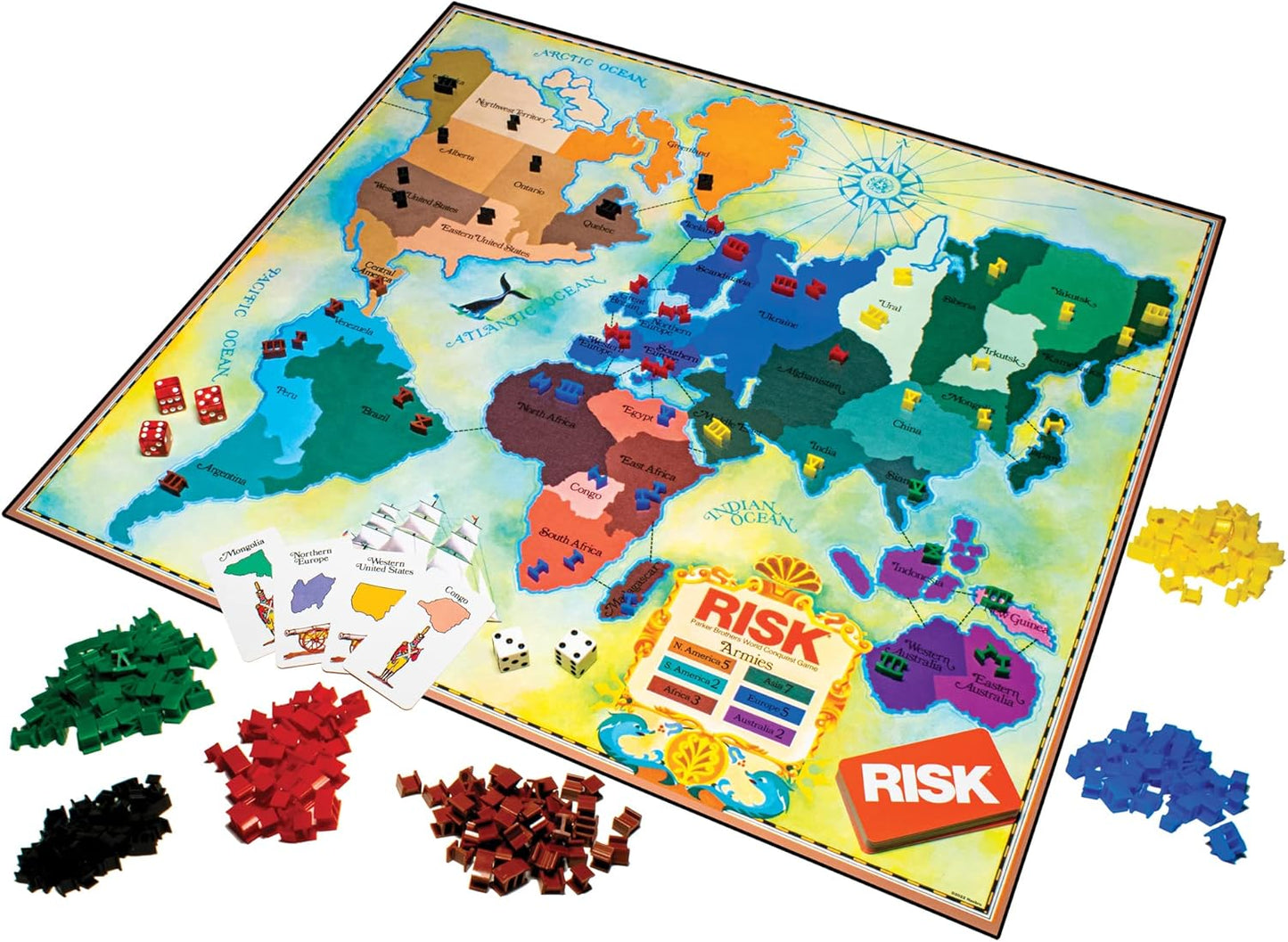 Risk The 1980's Edition with Original 1980's Artwork and Components by Winning Moves Games USA, Strategy Board Game of World Domination for 2 to 6 Players, Ages 8+