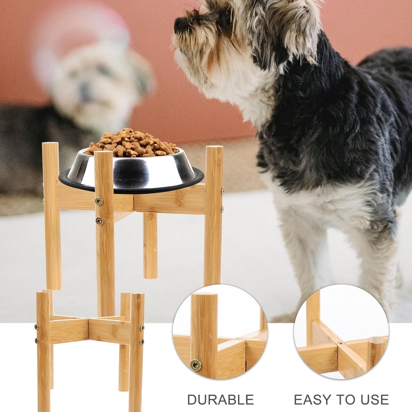 Milisten Elevated Dog Bowl Stand Food Bowl Holder Neck Protection Pet Feeder Rack Small Size Raised Feeding Station for Puppies and Small Dogs