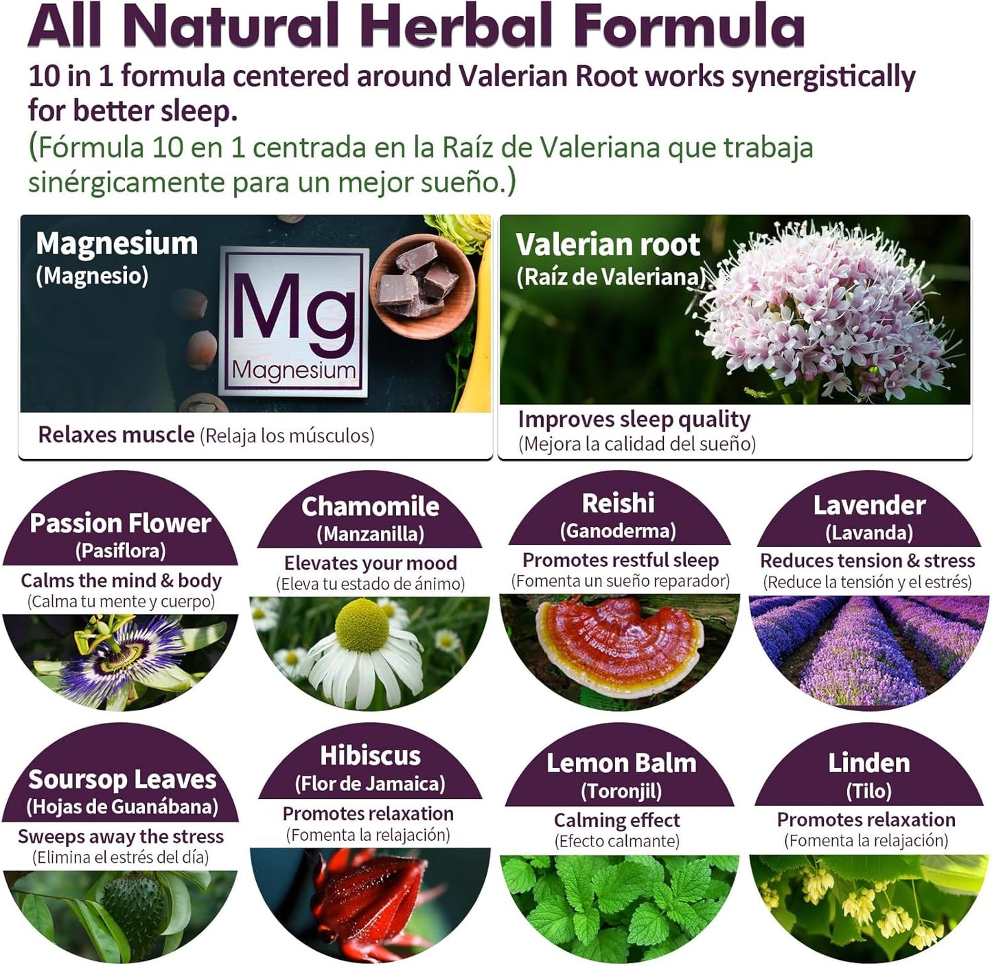 Valerian Root Sleep Aid Drops, Gotas de Glicinato y Citrato de Magnesio, Pasiflora y Valeriana para Dormir Profundamente adulto, Magnesium Citrate & Passionflower Extract Liquid Tincture.2oz