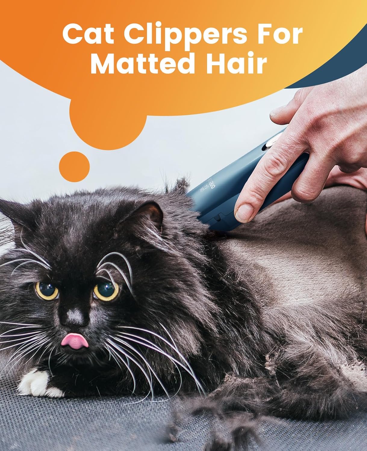 oneisall Quiet Pet Clippers, Cat Clippers for Matted Hair, Cordless Cat Hair Trimmer for Paw, Waterproof Pet Trimmers for Cats, Pet Shaver for Dogs and Cats
