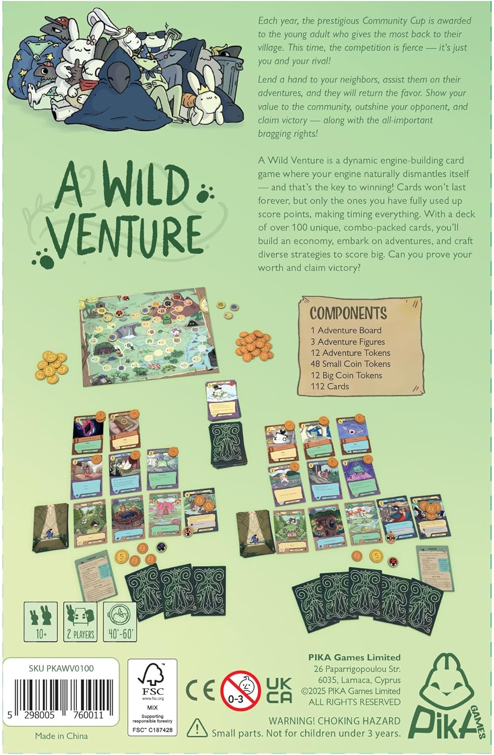 A Wild Venture Board Game - Engine-Building & Adventure Strategy Game, Whimsical Fantasy World with 100+ Unique Cards, Fast-Paced Gameplay for Kids & Adults, Ages 10+, 2 Players, 40-60 Min Playtime
