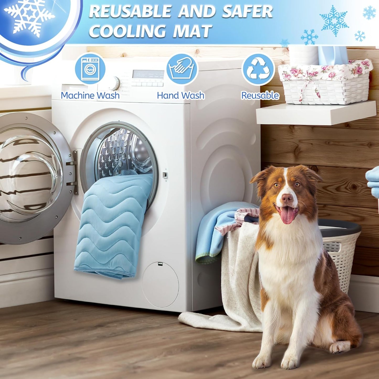 Dog Cooling Mat for Hot Weather-Waterproof Portable Pet Cooling Pad,Cool on Contact,for Crate, Cars & Outdoor Use, Relief for Overheated Dogs (59"x40")