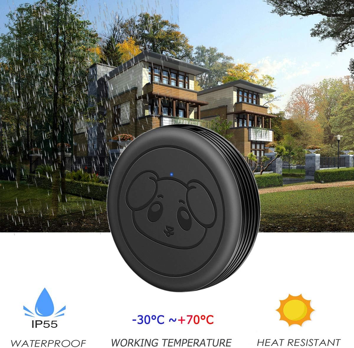 EverNary Dog Door Bell Wireless Doggie Doorbells for Potty Training with Waterproof Touch Button Dog Bells Included 2 Receiver and 3 Transmitters