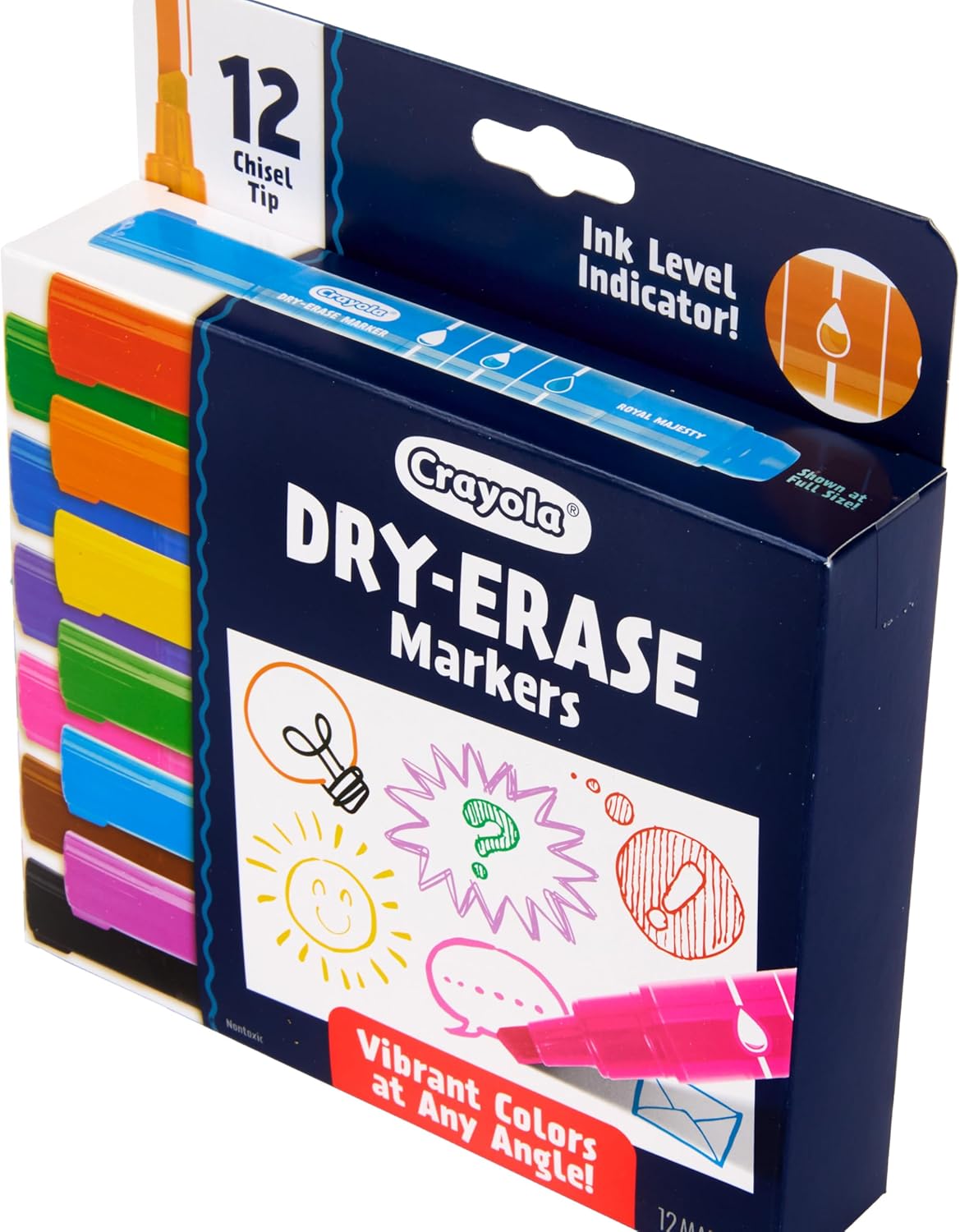 Crayola Take Note Dry Erase Markers for School (12ct) Essential Easter Basket Stuffers, Chisel Tip Whiteboard Markers, Spring Craft Supplies for Teachers, Low Odor
