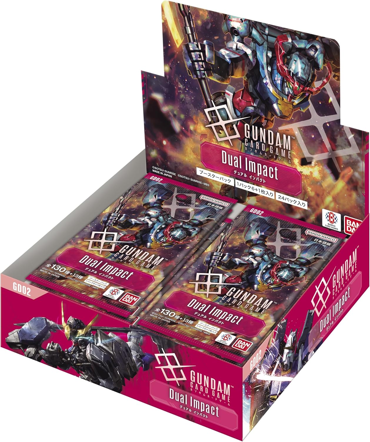 BANDAI Gundam Card Game Booster Pack, Dual Impact [GD02] (Box) 24 Packs