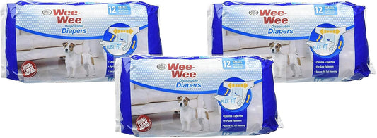 Four Paws (3 Pack) Wee-Wee Products Disposable Dog Diapers Small