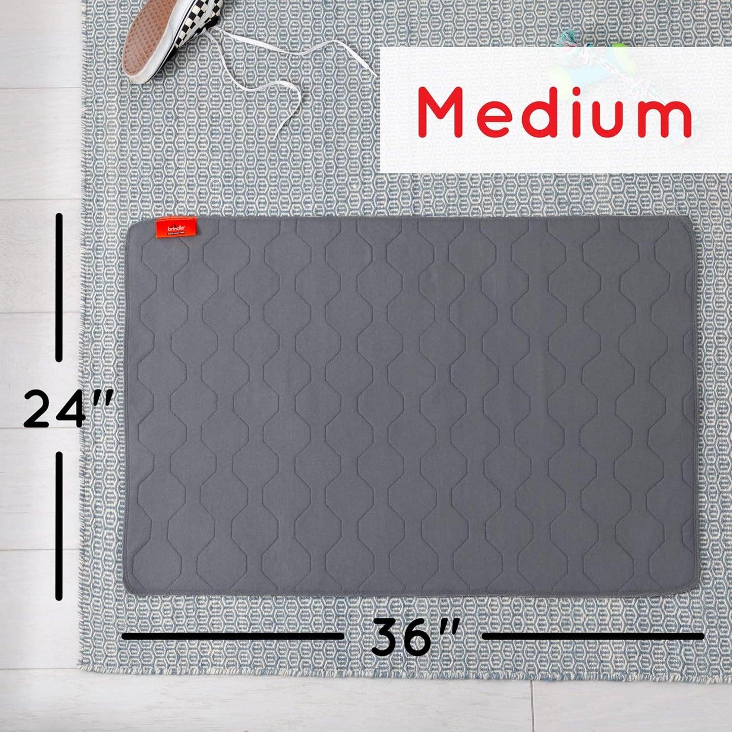 Brindle Washable Puppy Training Pads - 2-Pack - Reusable Puppy Pads - Waterproof Non-Slip Pet Pad - Pee Pads for Dogs