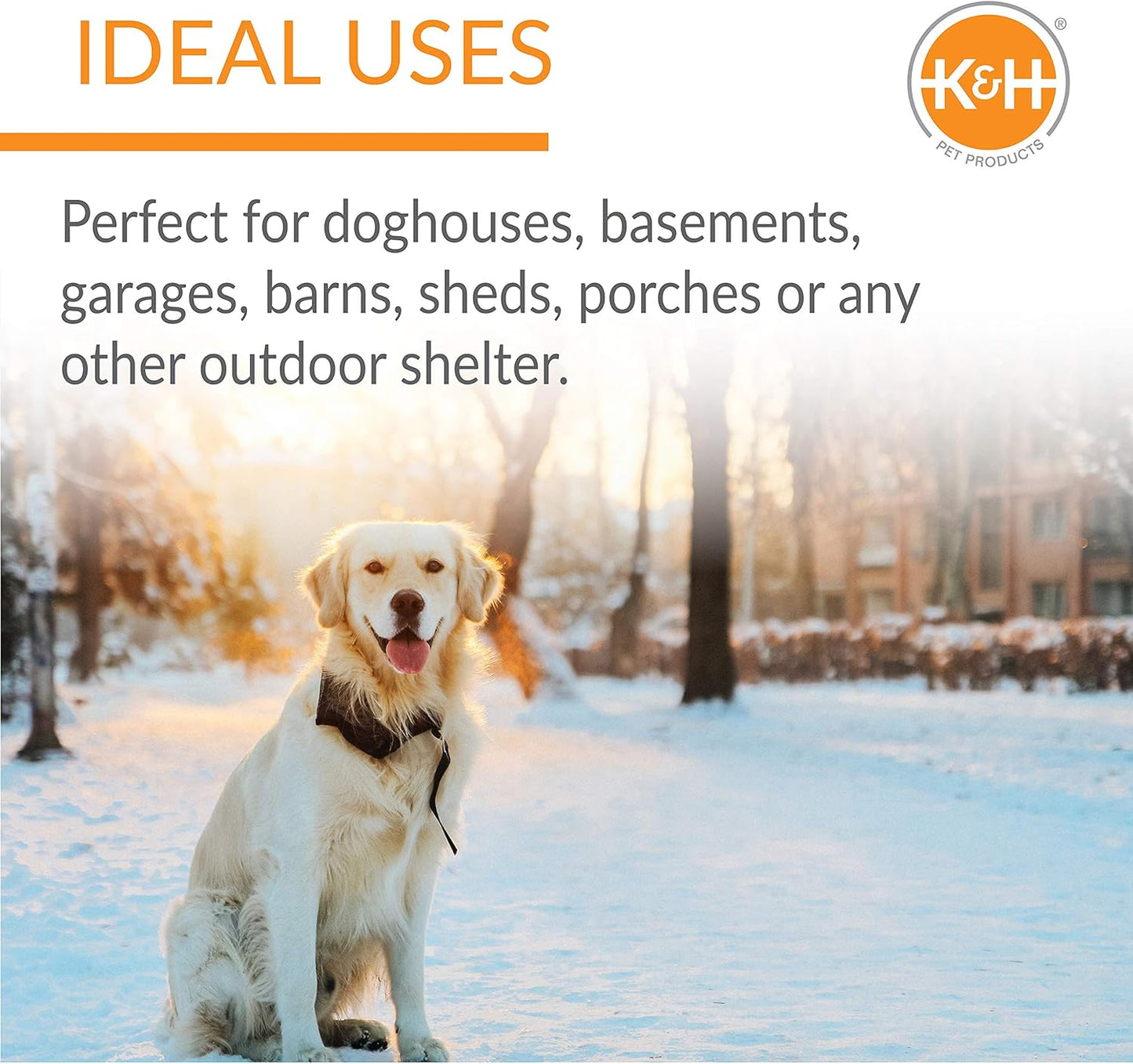 K&H Pet Products Heated Original Lectro-Kennel Outdoor Pad With Deluxe Cover, Medium 16.5 X 22.5 X 1.0 Inches
