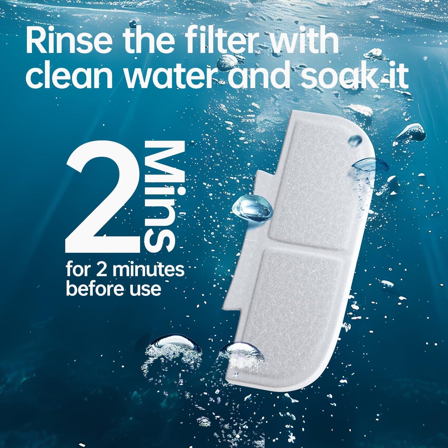 6-Pack Replacement Filters for PETSEE S7 Series Automatic Pet Water Fountain – Triple Filtration System, Removes Impurities & Hair, Easy to Use, Replace Every 4 Weeks
