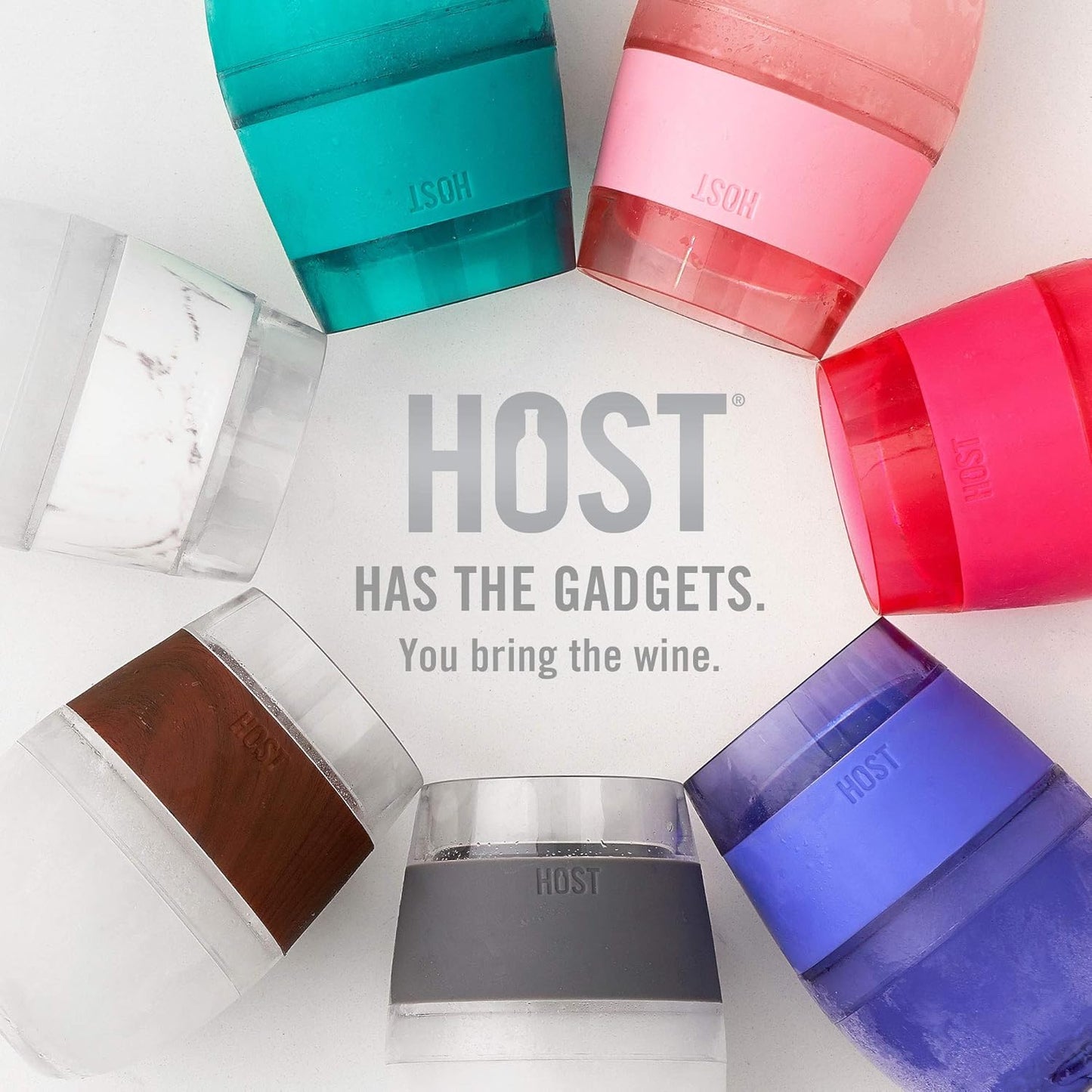 HOST Freeze Wine Glasses with Lids, Insulated Cooling Cups with Freezing Gel, Wine Tumbler Gifts for Women, Freezable Tumblers for Cocktails, Outdoor Party, and Home Bar Gifts, 8.5 oz Set of 2, Gray