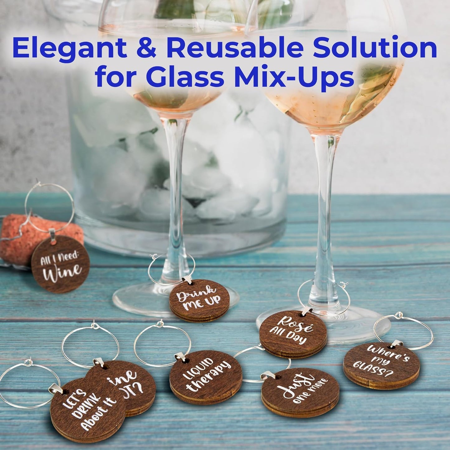 Funny Wine Glass Charms - 15 Pcs Christmas Wine Charms For Stem Glasses Tags, Drink Glass Identifiers Drink Markers For Birthday, Tasting Party Decorations