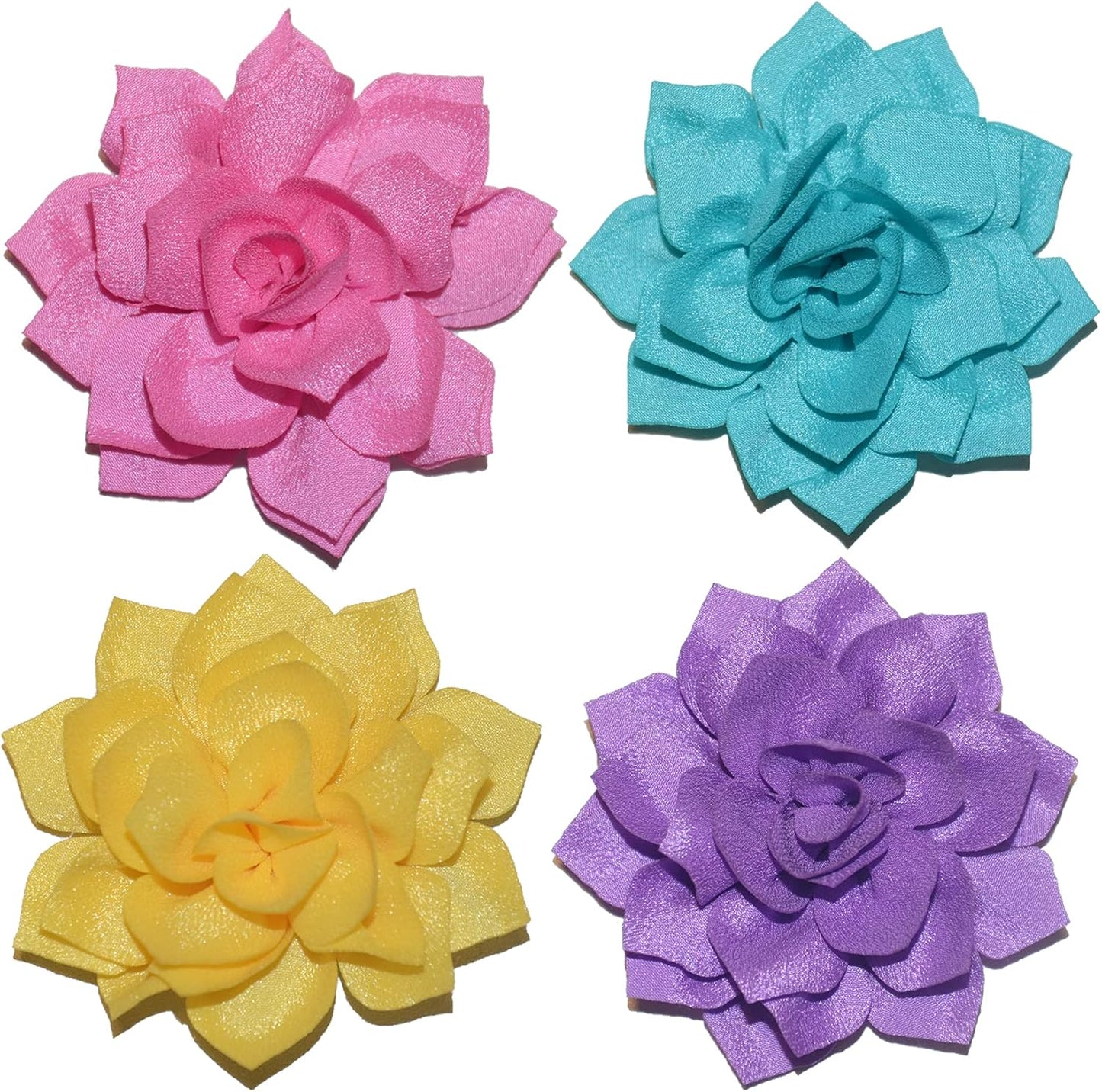 Dog Collar Flowers Attachement Cat Bow Tie Flora Accessories Set-Girl or Boy Pet Grooming OD 8cm 4pcs