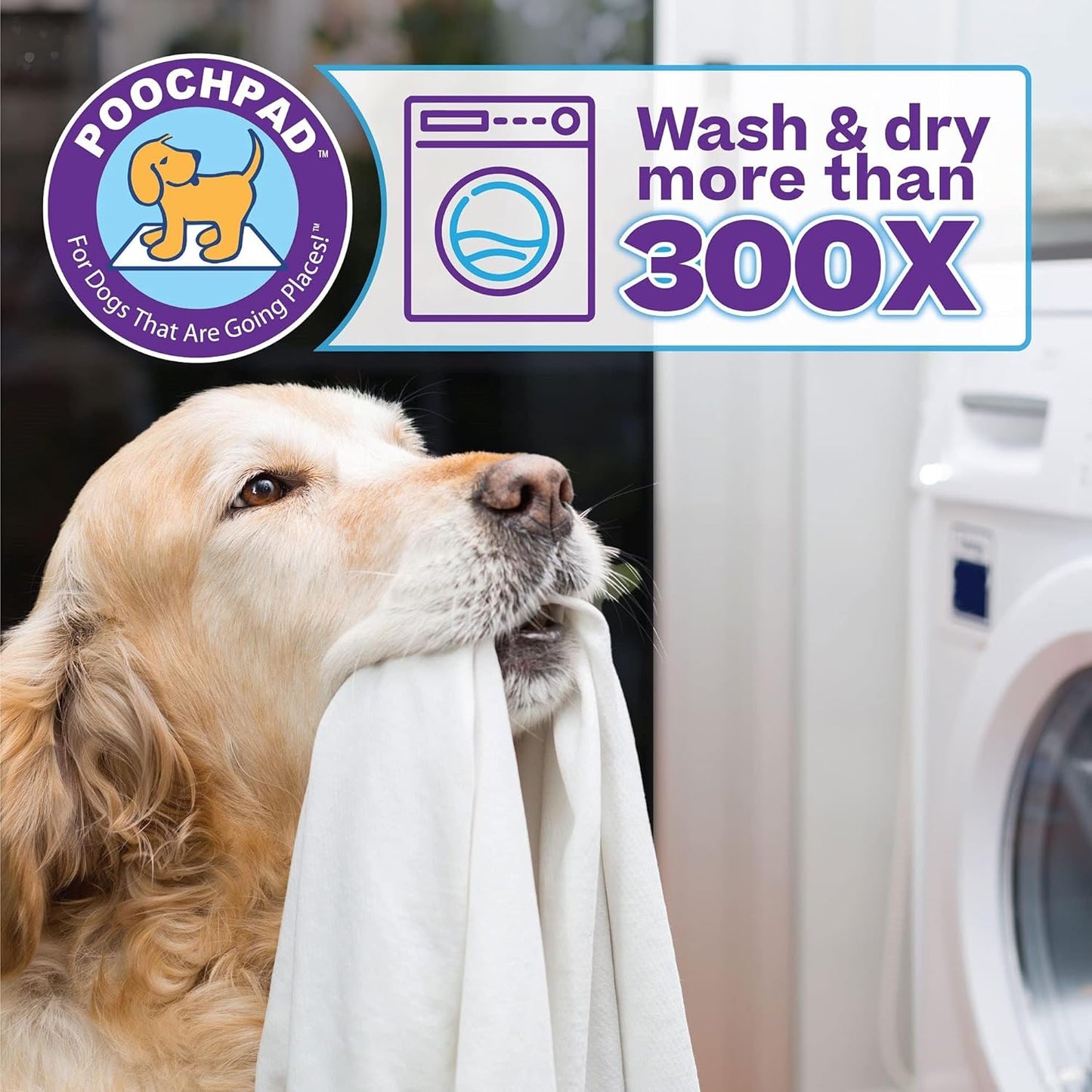 PoochPad Original Washable, Reusable Potty Pad (Medium, Pack of 3) - Unmatched Odor Control, Leakproof Puppy Training Pee Pad