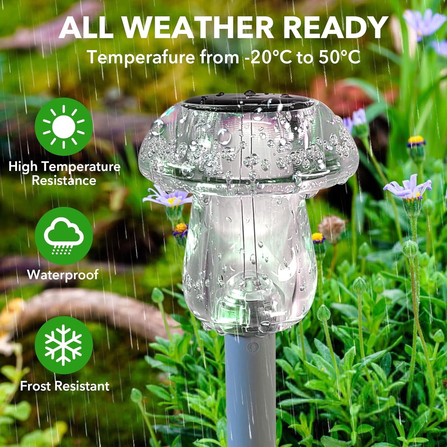 Solar Lights Outdoor, 8 Pack Mushroom Lights Outside Waterproof, Solar Powered LED Lighting for Garden, Yard, Landscape, Path, Pathway, Lawn, Walkway, Driveway, Backyard Decor (Warm White)