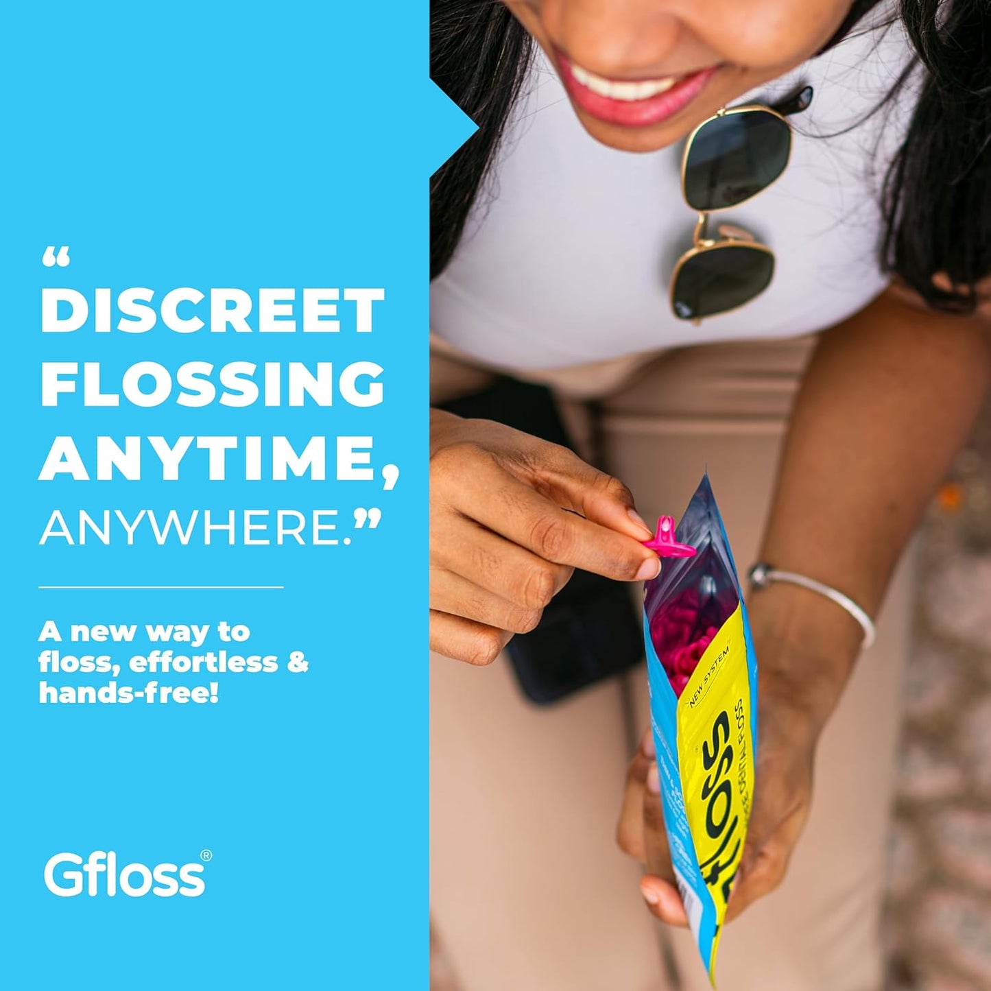 Hands-Free Dental Floss - 40 Count - Easy to Use & Discreet Flossers for Adults | Travel Floss | Thin Soft Floss | Unwaxed Unflavored | PFAS-Free Oral Care