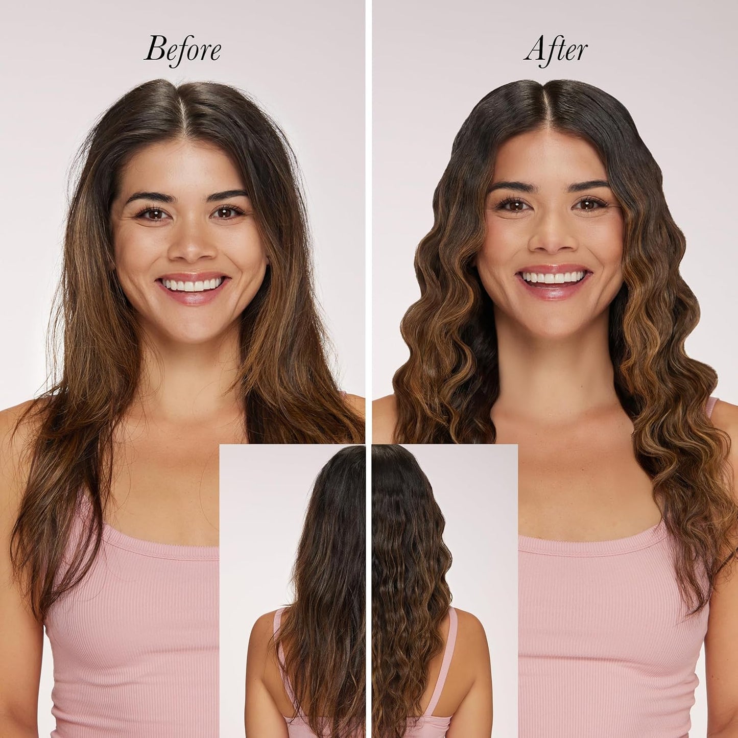 L'ANGE HAIR VersaWaver | 2-in-1 Adjustable Titanium Hair Waver & Crimper | 19mm & 32mm Barrels for Beach Waves & Defined Crimps | 3 Barrel Hair Tool with Heat Glove & Mat, Dual Voltage | Blush