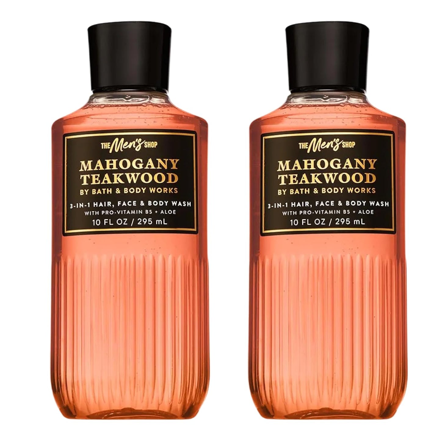 Bath & Body Works 3-in-1 Hair, Face & Body Wash for Men – Mahogany Teakwood Scent, Men's Shampoo & Cleanser with Pro-Vitamin B5 & Aloe, Warm Woodsy & Masculine Scent, 10 fl oz - 2 Pack