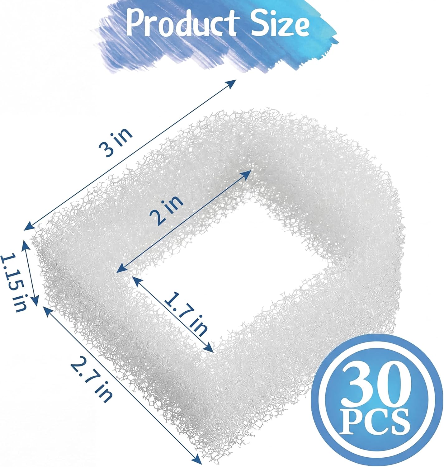 Zonon 15 Pcs Cat Water Fountain Filters, Pet Fountain Replacement Foam Filters, Compatible with Drinkwell Pet Fountains Filter Ceramic, Stainless Steel, Plastic, 360 Pets Water Fountains Filter Foam