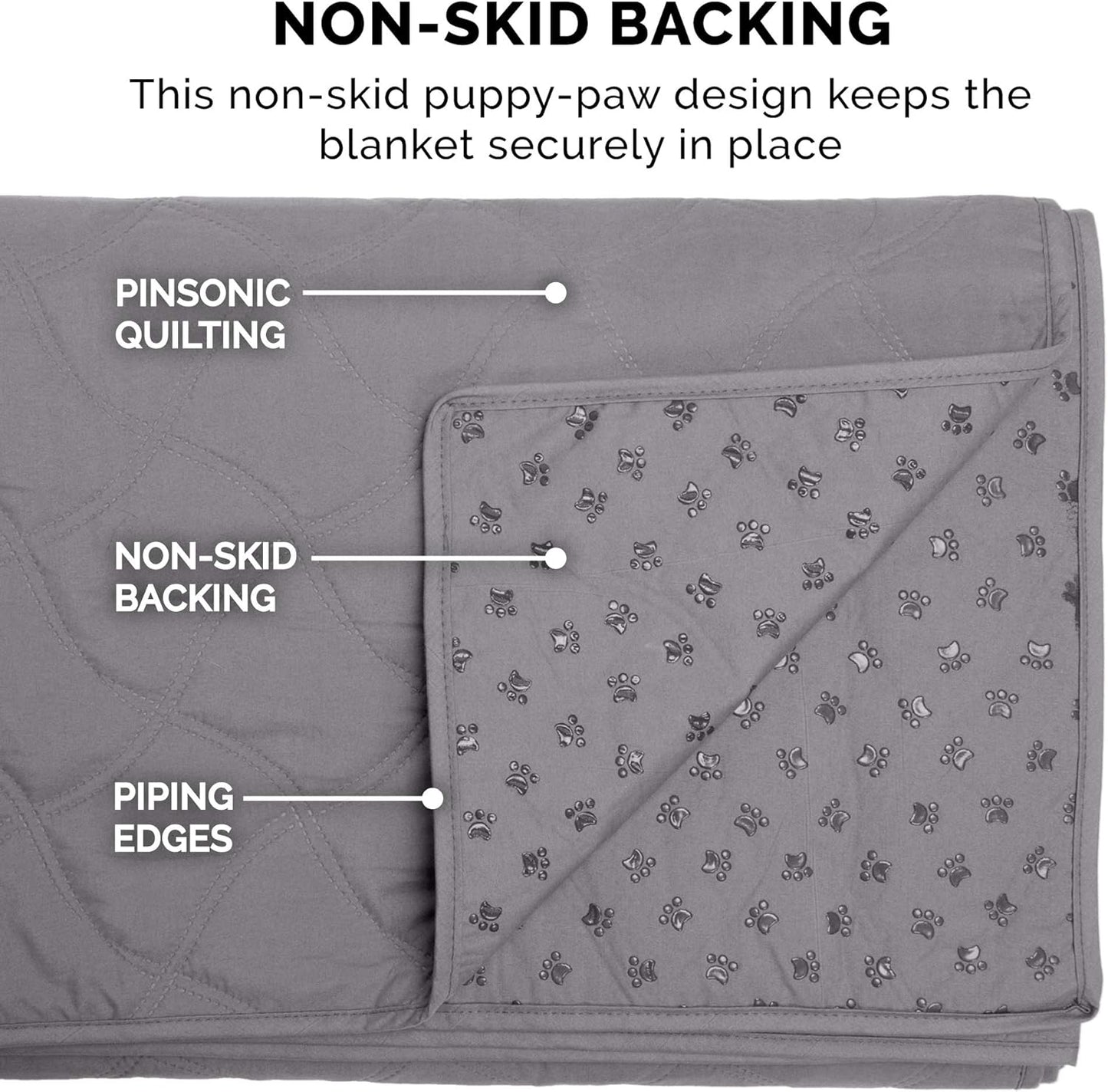 Furhaven Waterproof & Non-Slip Queen Size Mattress Cover Protector for Dogs & Cats, Washable, For Beds, Couches, & Car Seats - Quilted Twill Blanket Mattress Cover - Gray, Large/Queen Size
