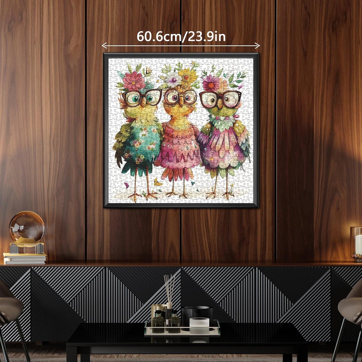 Funny Chicken Puzzles for Adults 1000 Pieces, Cute Bird Flower Jigsaw Puzzles, Beautiful Animal Art Puzzles