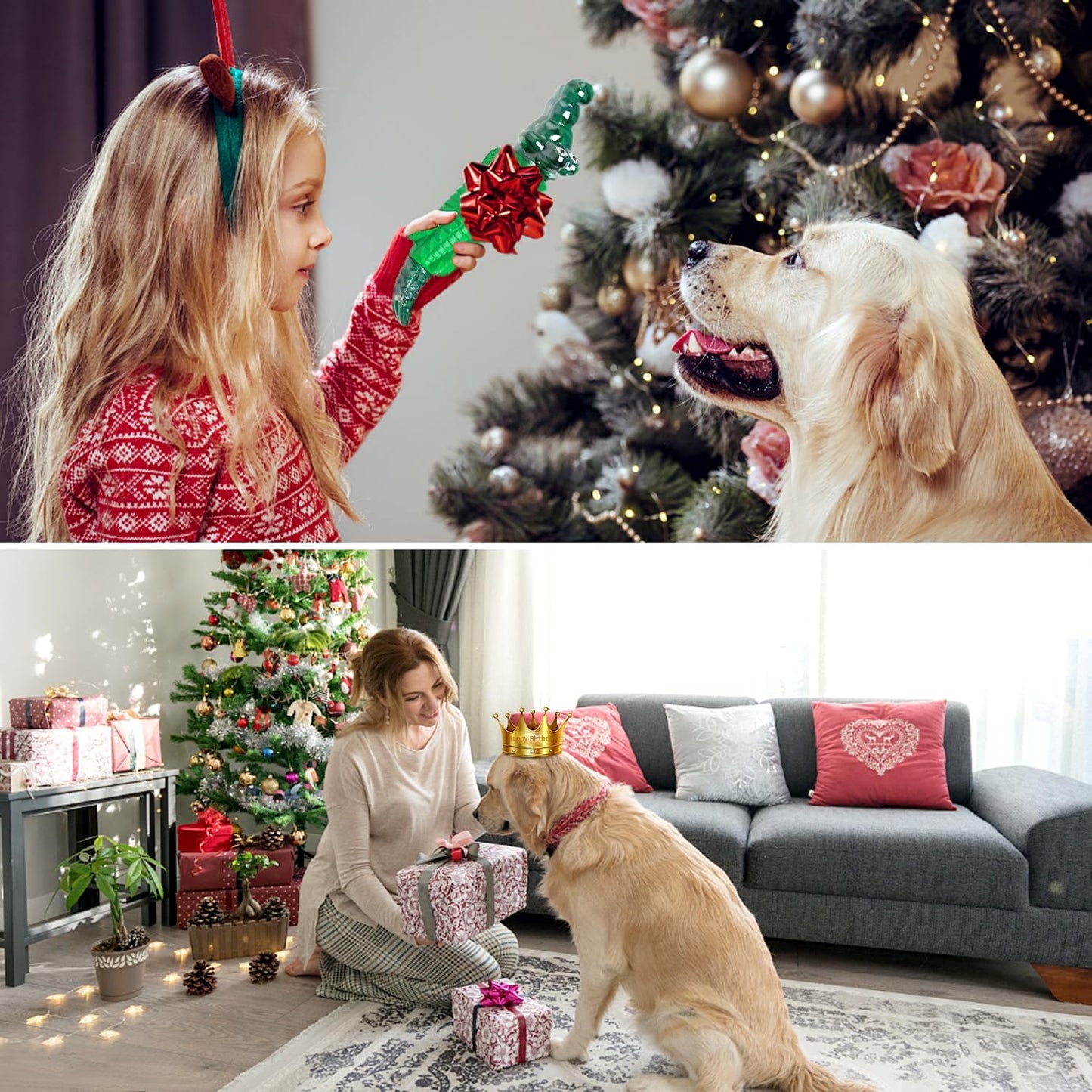 Dog Toys for Aggressive Chewers -Indestructible Dog Toys for Large Dogs to Reduce Pet Anxiety and Boredom for Small, Medium, Large Breed, Dog Chew Toys to Keep Them Busy