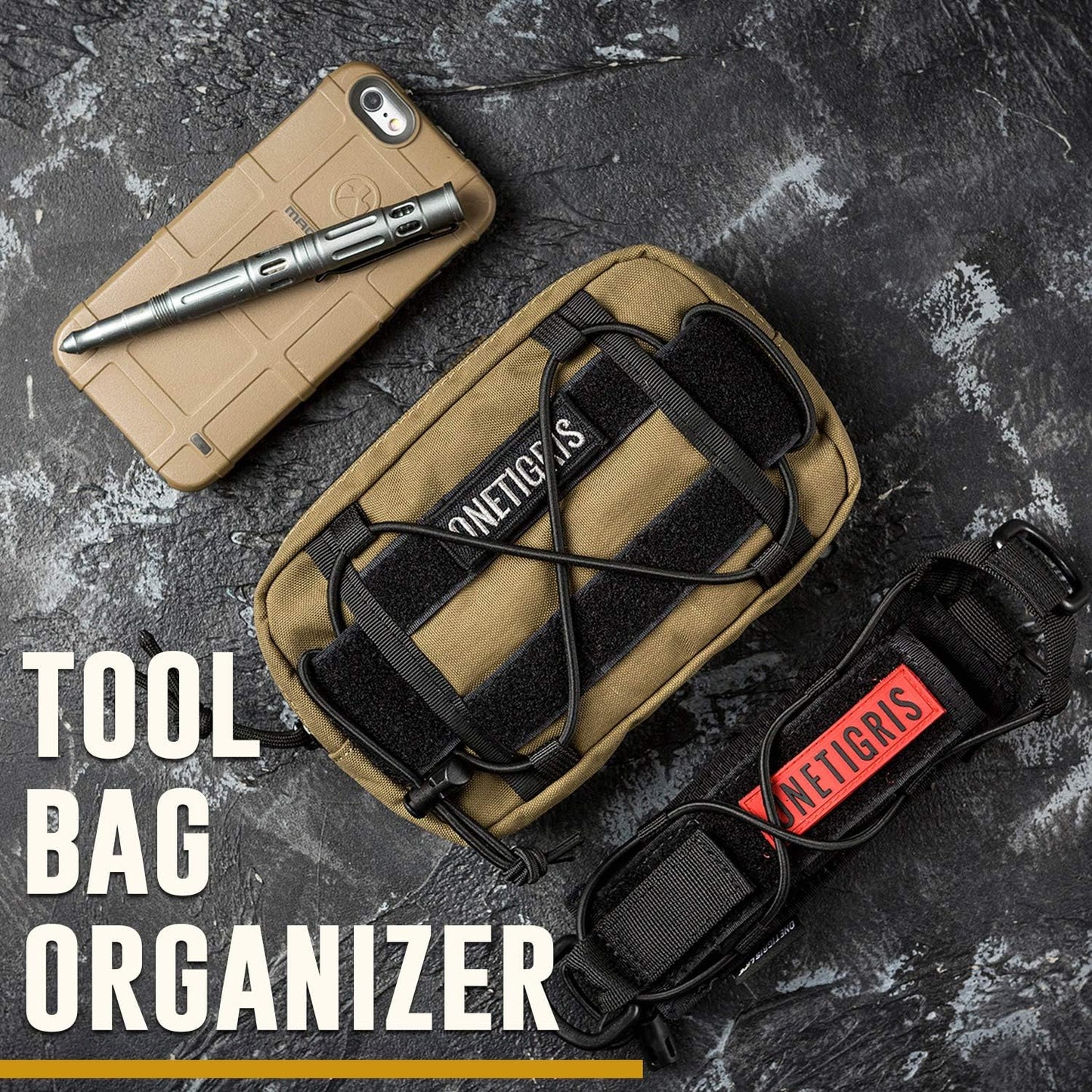 OneTigris EDC Horizontal MOLLE Pouch for Tool Treat Med