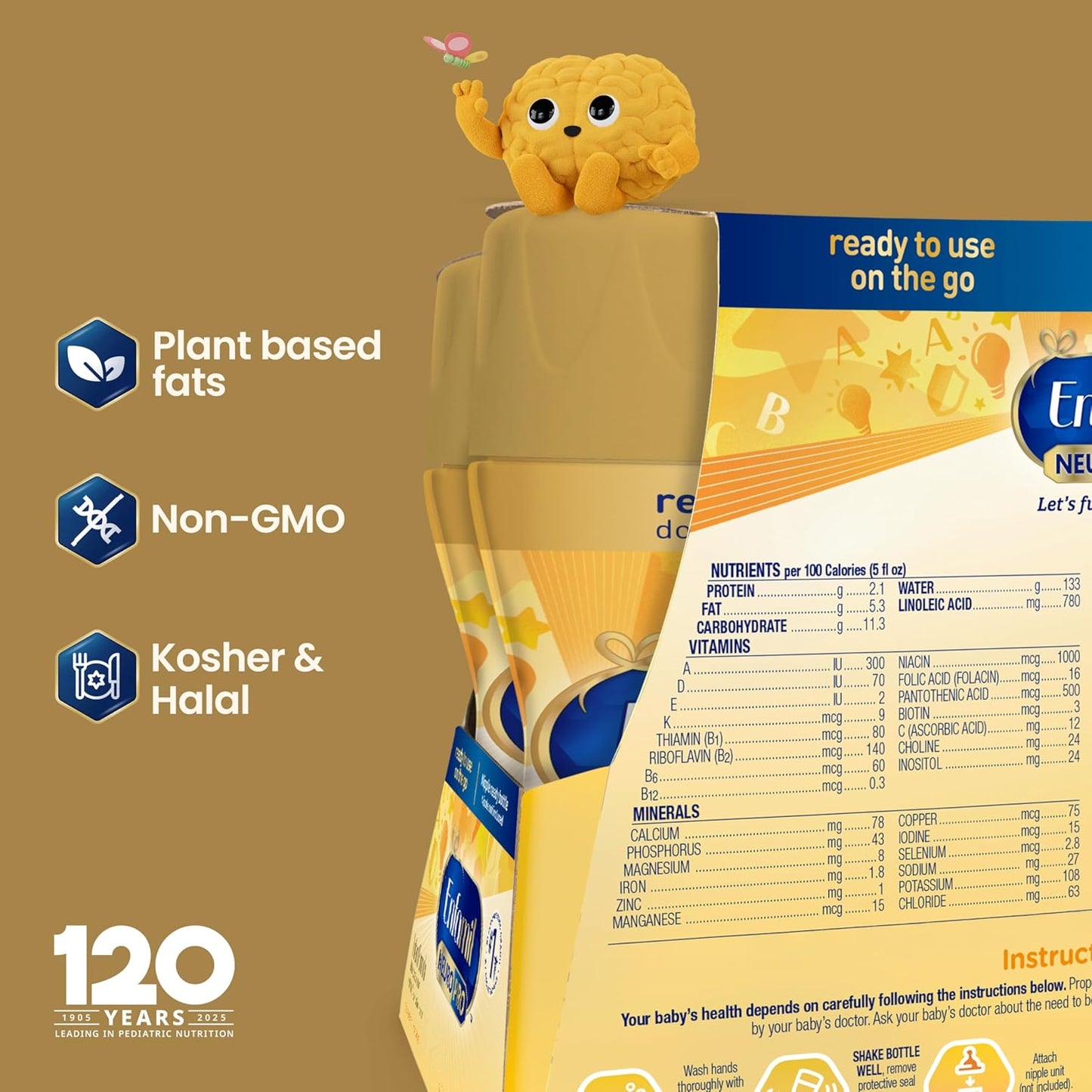 Enfamil NeuroPro Ready to Feed Baby Formula, Ready to Use, Brain and Immune Support with DHA, Iron and Prebiotics, Non-GMO, 8 Fl Oz, 6 count (Pack of 4), Total 24 bottles