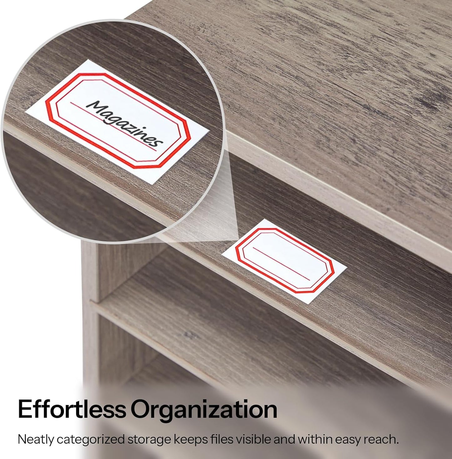 HOOBRO Literature Organizer, 24 Compartments Wooden Mail Organizer, Countertop Literature Sorter with Adjustable Shelves for Home, Office, School, Student Mailbox for Classroom, Greige BG38WF01